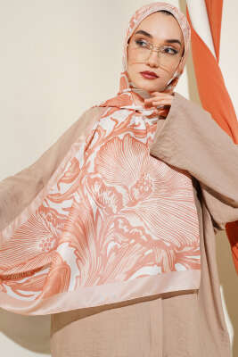 Antik Çiçek Desen Cupra Şal Yavru Ağzı