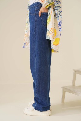 Boru Paça Orta Kot Jean Pantolon - Kot Pantolon