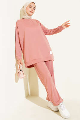 Arma Detaylı Basic İkili Takım Gül Kurusu