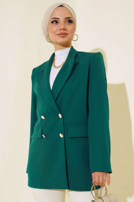 Astarlı Blazer Ceket Zümrüt Yeşili - Ceket