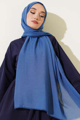 Aya Serisi İnce Pamuk Şal İndigo -160