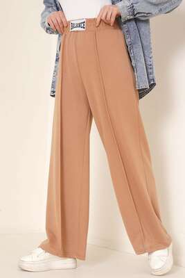 Balance Armalı Bol Paça Pantolon Latte 