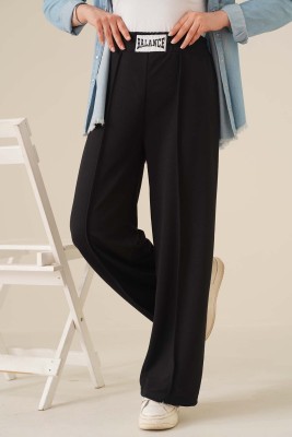 Balance Armalı Bol Paça Pantolon Siyah 
