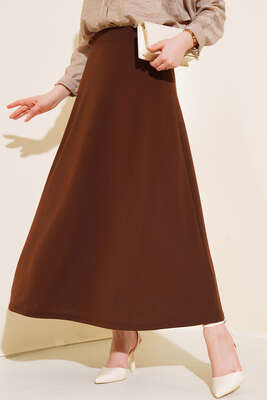 Basic Kloş Etek Kahve 