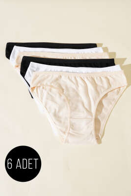 Bayan Basic 6'lı Külot Asorti 1