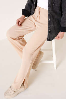 Bel Lastikli Fitilli Pantolon Bej