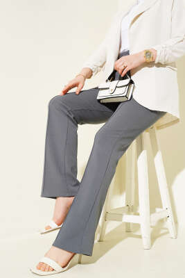 Beli Düğmeli Fermuarlı Çımalı Pantolon Kayrak Grisi 