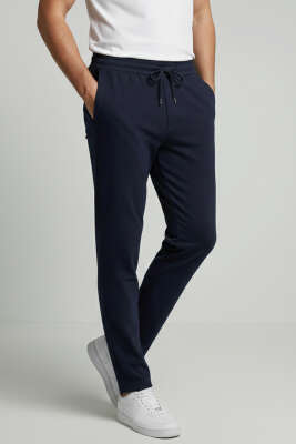 Beli Lastikli Bağlamalı Erkek Pantolon Lacivert - BY MAMİ