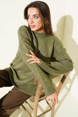 Bisiklet Yaka Basic Yumoş Kazak Haki