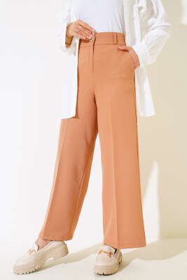 Bol Paça Kumaş Pantolon Latte - UKBE