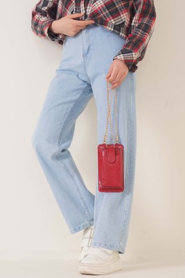 Boru Paça Açık Mavi Jean Pantolon 