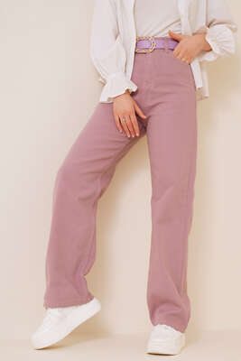 Boru Paça Gül Kurusu Jean Pantolon 