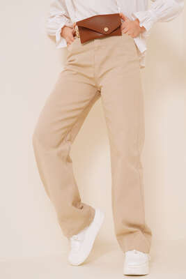 Boru Paça Krem Jean Pantolon 