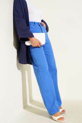 Boru Paça Saks Jean Pantolon Saks 