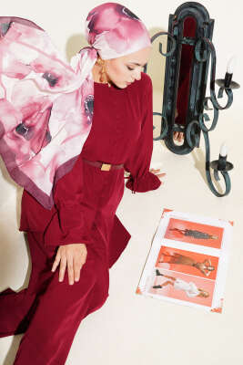 Brit Düğmeli Bilek Tünelli İkili Takım Bordo