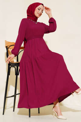 Bürümcük Kat Kat Elbise Bordo 