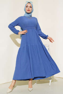 Bürümcük Kat Kat Elbise İndigo 