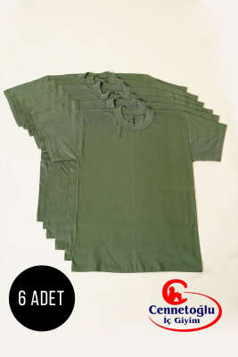 Cennetoğlu 6'lı Erkek Bisiklet Yaka Fanila Haki - CENNETOĞLU
