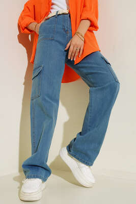 Cepli Kargo Pantolon Açık Mavi 