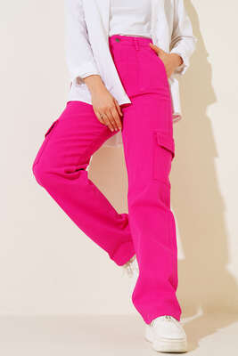 Cepli Kargo Pantolon Fuşya 