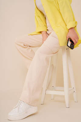 Cepli Kargo Pantolon Krem 