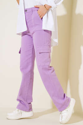 Cepli Kargo Pantolon Lila 