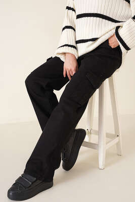 Cepli Kargo Pantolon Siyah 