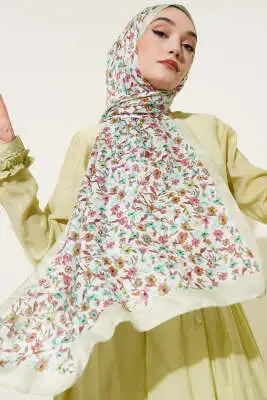 Çiçek Işıltısı Serisi Şal Su Yeşili 