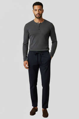 Çift Cep Erkek Kumaş Pantolon Lacivert - Erkek Pantolon