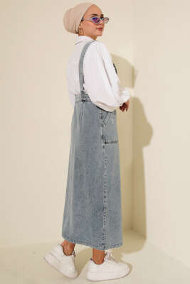 Çift Cepli Kot Askılı Slopet Açık Mavi - Tulum & Slopet