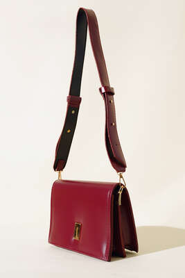 Çift Gözlü Askılı Çanta Bordo 