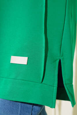 Çımalı Büyük Beden Tunik Yeşil - Tunik