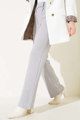 Cırtcırtlı Tek Pile Pantolon Melanj Gri 