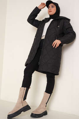 Çıtçıt Cep Düğmeli Mont Siyah