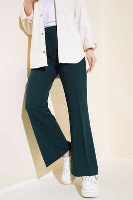 Dabıl İspanyol Paça Pantolon Zümrüt Yeşili - SÜMEYYE TEKSTİL