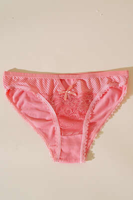 Dantelli Şerit Transparan Bayan Külot Somon - YILDIRIM İÇ GİYİM