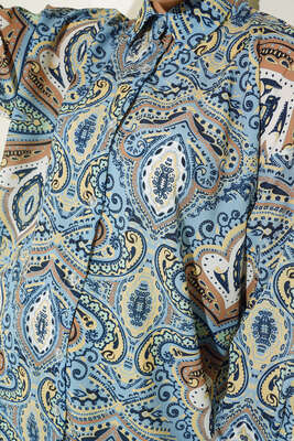 Dijital Baskılı Gömlek Bebe Mavi - Gömlek