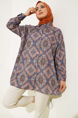 Dijital Baskılı Gömlek Latte 