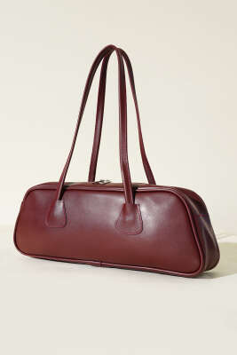 Dikdörtgen Fermuarlı Çanta Bordo