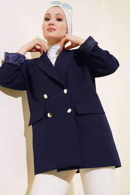 Dört Düğmeli Ceket Lacivert 