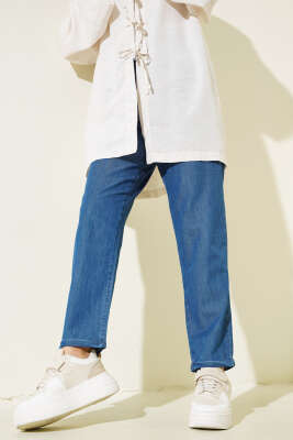 Duble Paça Bel Lastikli Kot Pantolon Kot - Pantolon