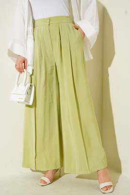 Düğmeli Salaş Pantolon Elma Yeşili 