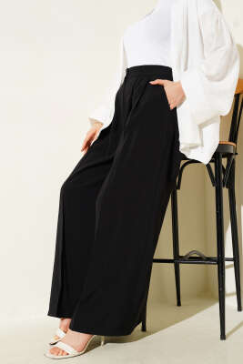 Düğmeli Salaş Pantolon Siyah 