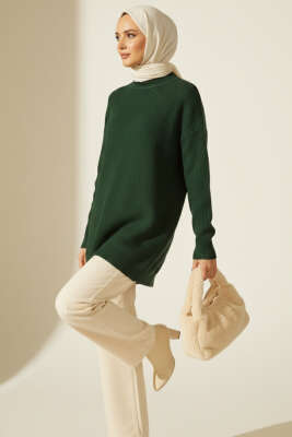 Düşük Kol Detaylı Triko Tunik Nefti 