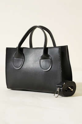 Fermuarlı Kısa Kulplu Çanta Siyah