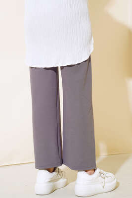 Fitilli Bol Paça Pantolon Gri - Pantolon