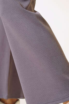 Fitilli Bol Paça Pantolon Gri - Pantolon