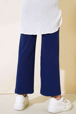Fitilli Bol Paça Pantolon Lacivert - Pantolon