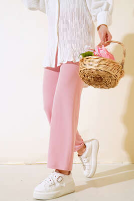 Fitilli Bol Paça Pantolon Pudra 