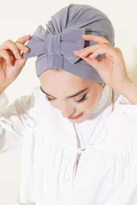 Fiyonk Detaylı Bone Kayrak Grisi 